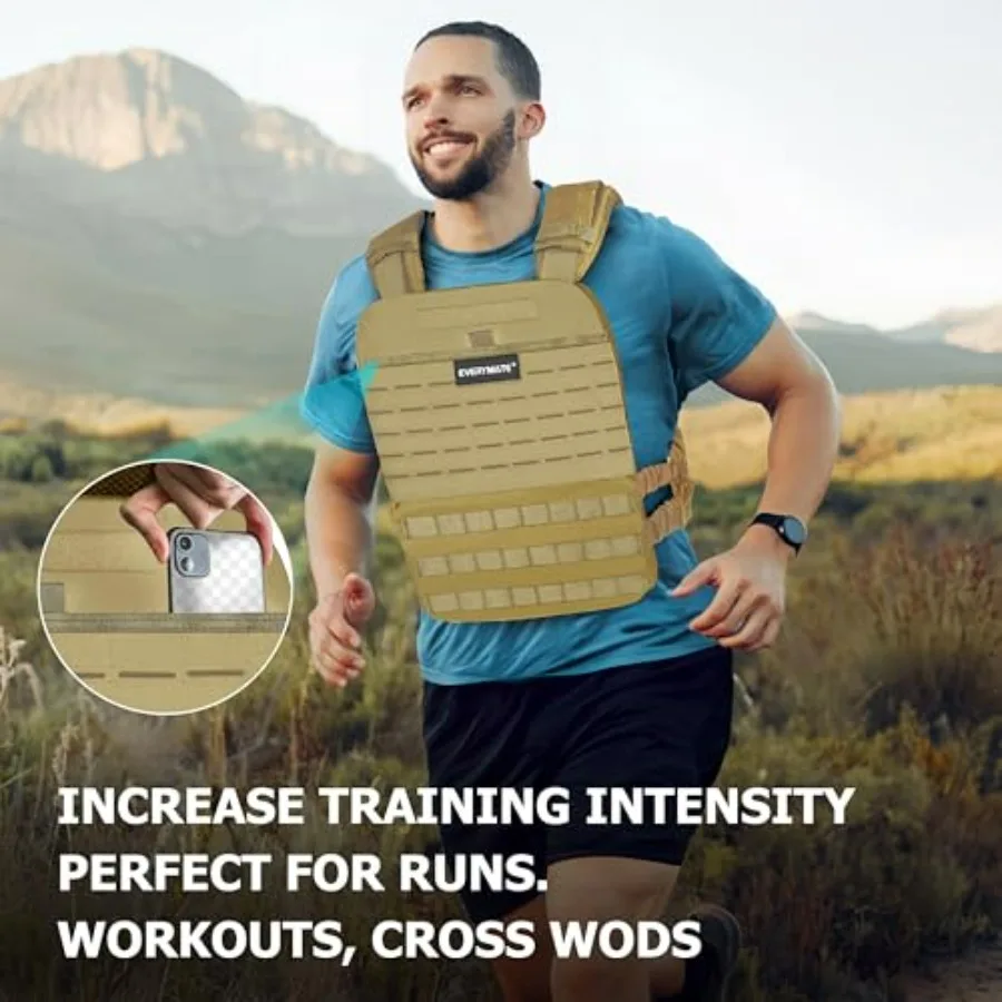 سترة مرجحة من EVERYMATE للرجال سترة مرجحة قابلة للتعديل لتدريب القوة وتمارين التحمل ملابس تدريب اللياقة البدنية التكتيكية #2