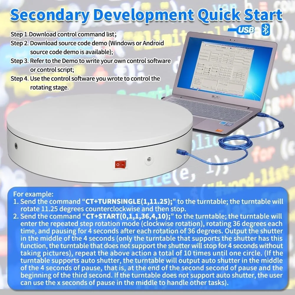 programmable motorized electric turntable rotating display stand rotating platform spinning platform secondary development motor