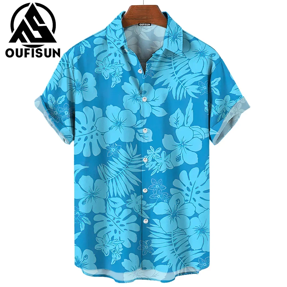 Men\'s Shirts Plant Flowers Casual 3d Print Hawaiian Shirt Man Summer Fashion Shirt For Man Daily Short Sleeves Men Clothing Tops