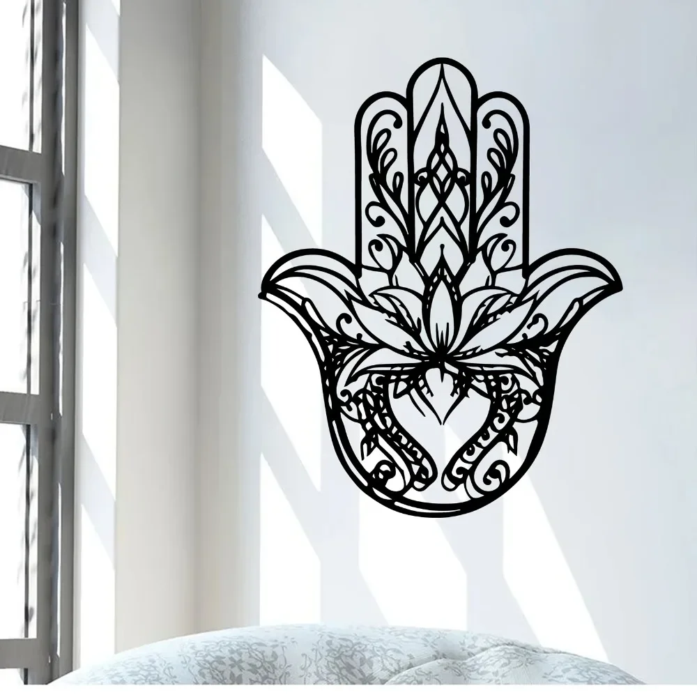 CIFBUY Metal Wall Art Hamsa Hand Evil Eye Bohemian Hanging Sculpture Entryway Fence Jewish Home Decor Ornament Gift Rustic Style