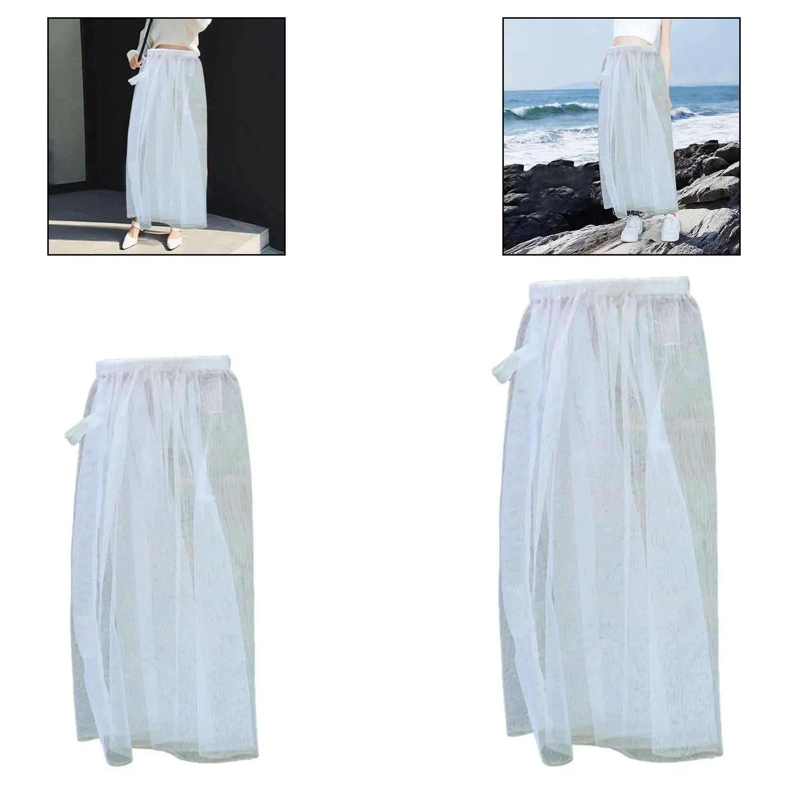 تنورة شبكية للبعوض لصيد الأسماك ملحقات خارجية واقية من الشمس فستان بطول 2 متر محيط تنورة متعدد الاستخدامات قابل للتنفس باللون الأبيض #1