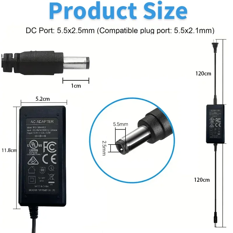 UL FCC CE ROHS 110v a 220v acdc 12v 4a cargador adaptador universal dc 12 voltios 4amp eliminador de fuente de alimentación de escritorio para tira de LED