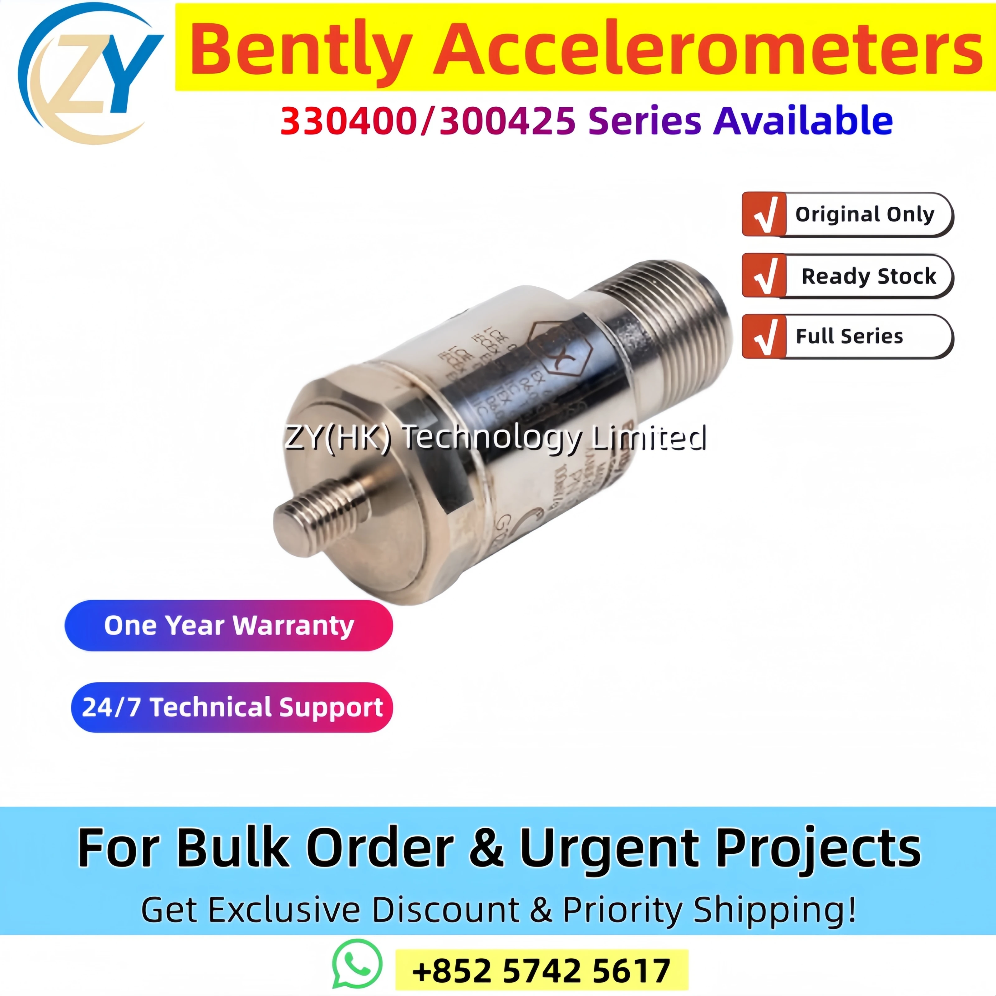 Genuine 330400-01-05 330400 330425 Series Accelerometers Vibration Probe Sensor Industrial Monitoring