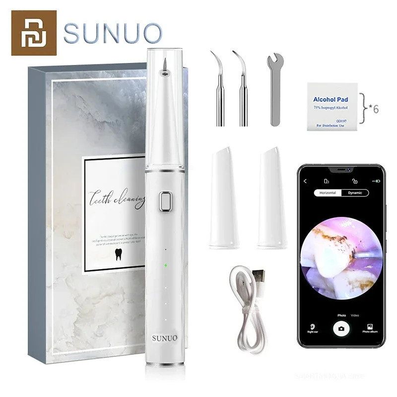 

SUNUO T12 Pro Visual Ultrasonic Dental Scaler Sonic Calculus Oral Teeth tooth Tartar Cleaner Removal For Teeth Whitening