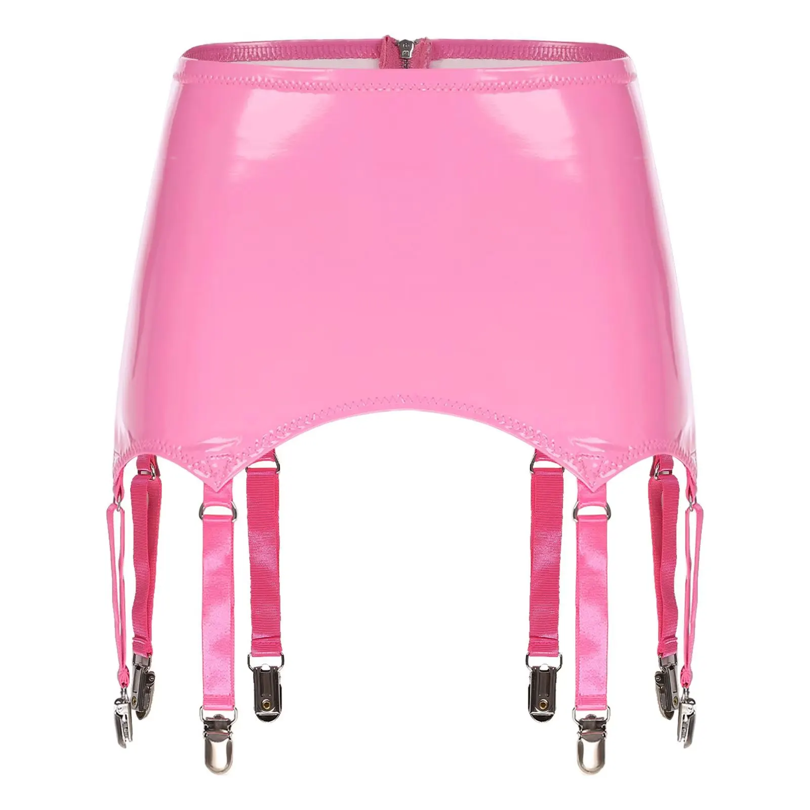 

Womens Patent Leather Garters with Metal Clips Lingerie Nightwear Rave Club Stage Performance Costume Intimates Accessories