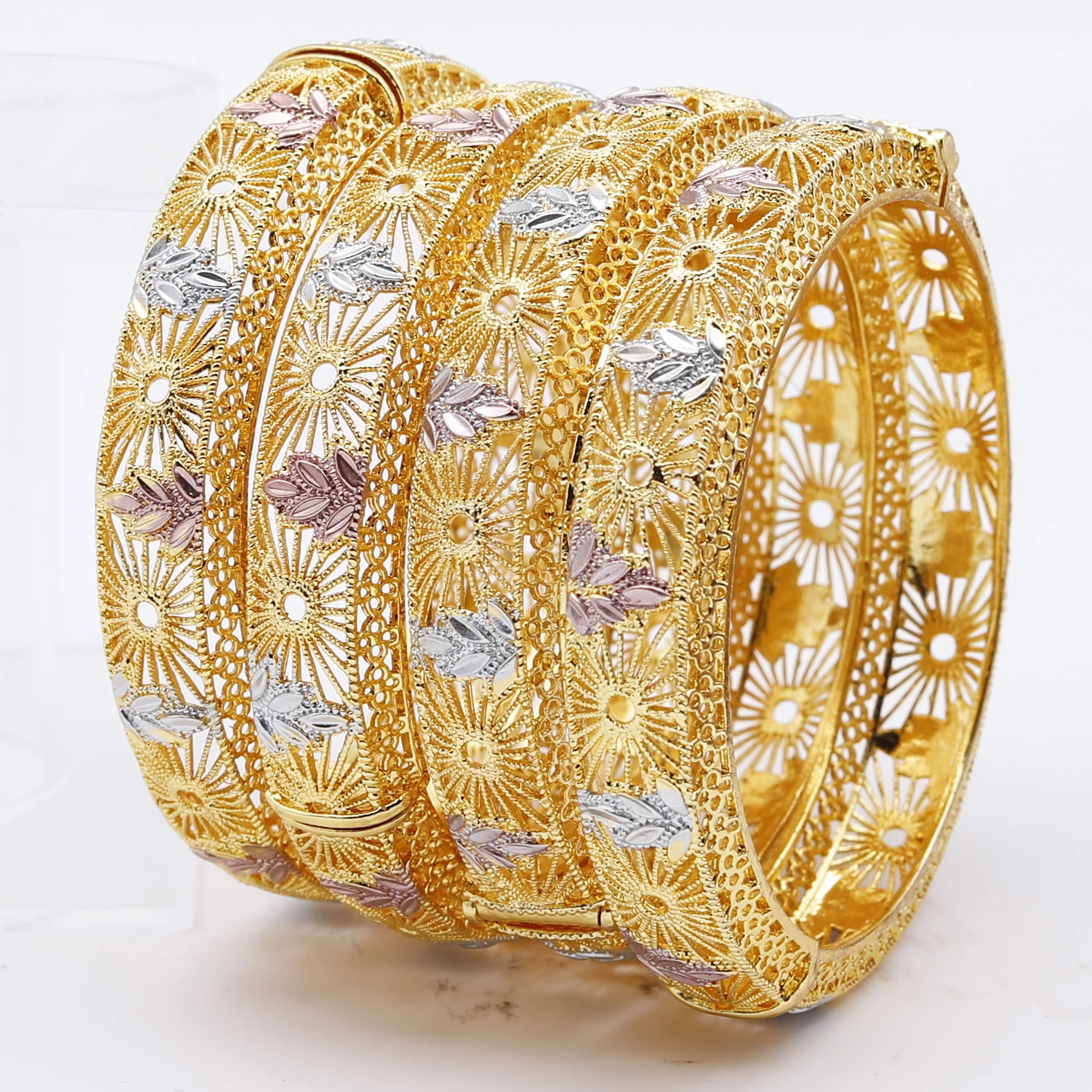 Adixyn 1PCS Colorful Hollow Bracelet For Women Vintage jewelry Ethiopian Middle Eastern bride wedding gifts