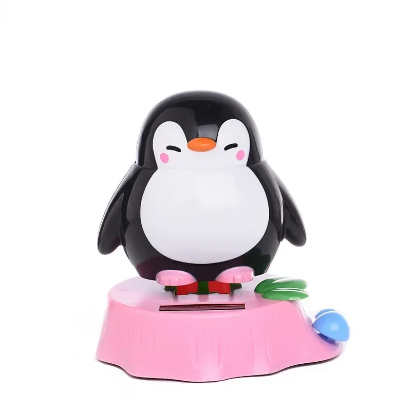Creative Cute Solar Powered Swinging Penguin Doll Auto Ornament Cartoon Kids Toy Gift with Automatic Car Dashboard Accessories