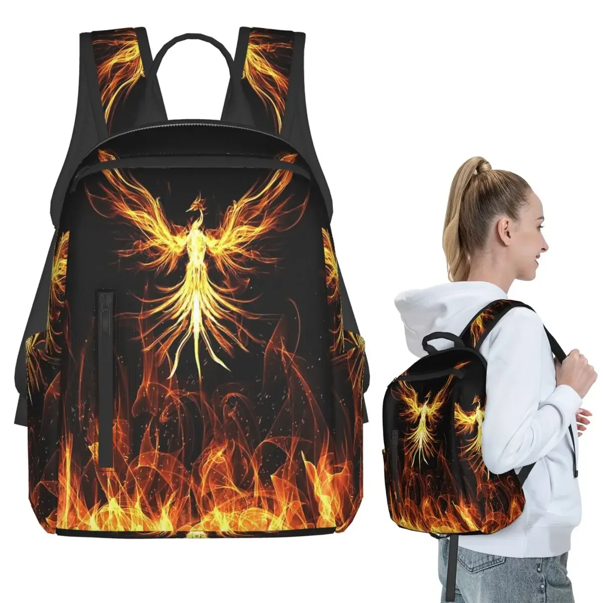 Majestic Phoenix Mythical Bird  Backpack Student BookBag Children School Bag Laptop Shoulder Bags Men Women