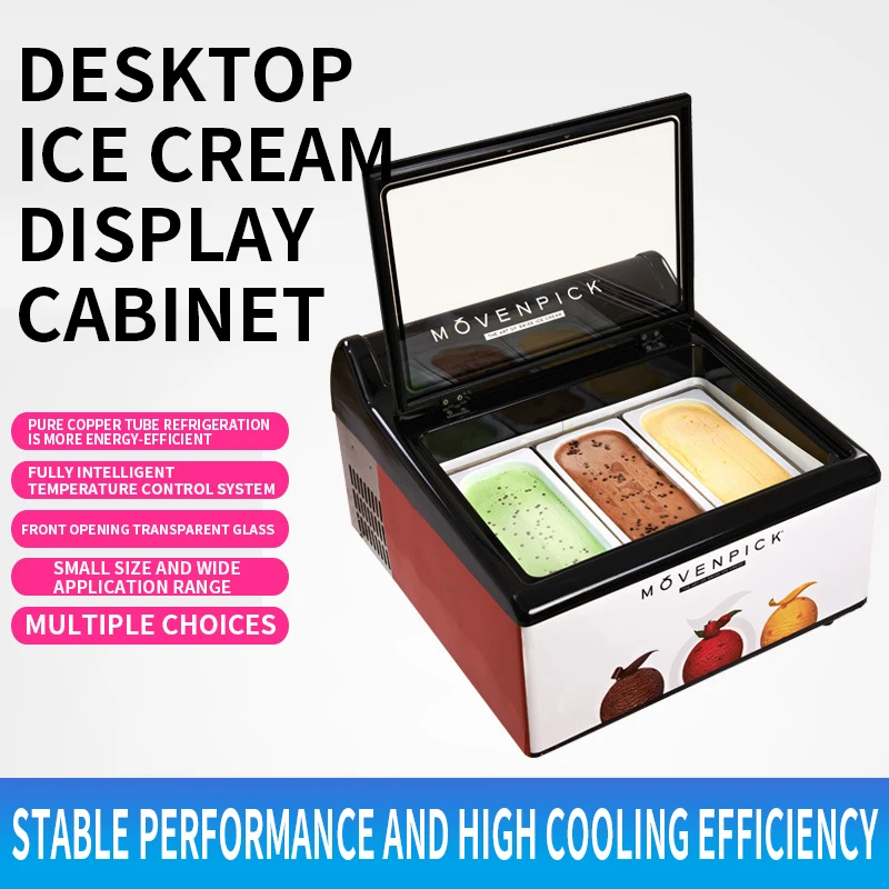 Commercial ice cream dessert freezer Desktop ice cream frozen float custom display cabinet Commercial freezer
