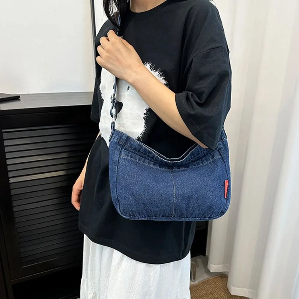 Denim Fabric Crossbody Bags Personality Ultra-large Capacity Vintage Tote Bag Handbags Gentlewoman