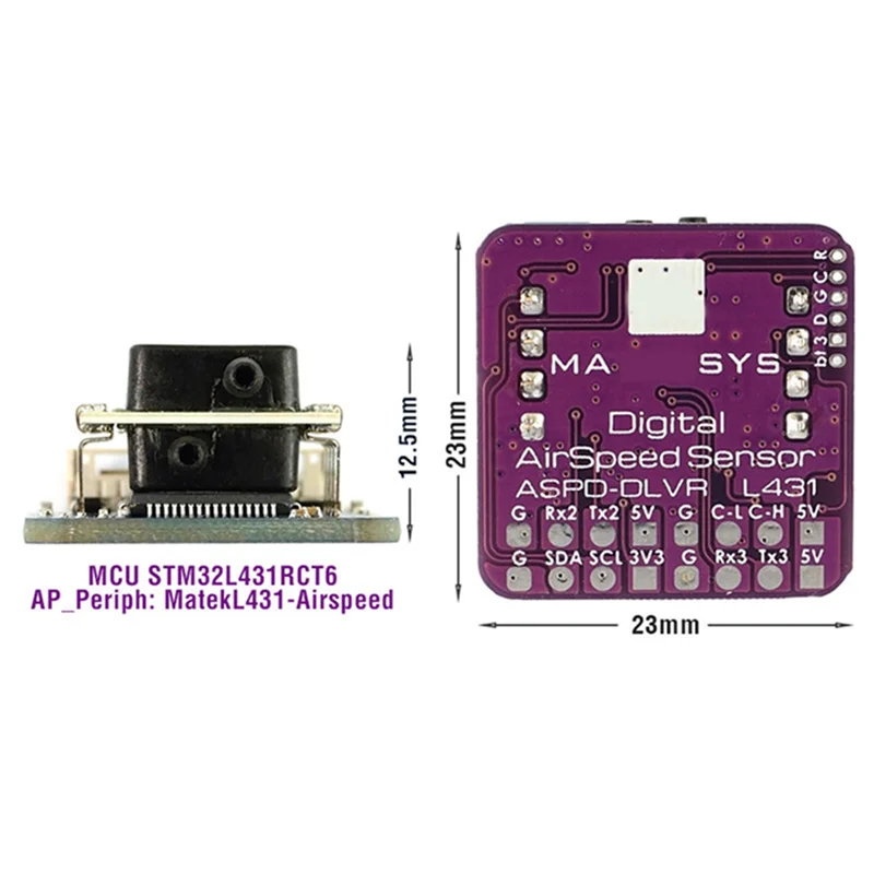 【ラストチャンス！】2X Matek ASPD-DLVR デジタル対気速度センサー RC FPV レーシングフリースタイル飛行機ドローン F765-Wing フライトコントロール用