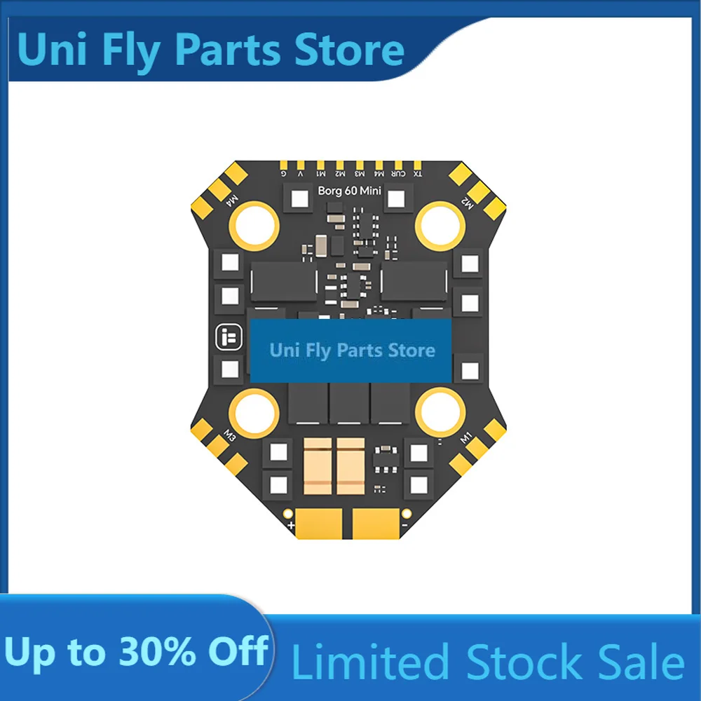 20x20mm iFlight Borg Mini F722 Flight Controller with 5V 12V BEC Output 4-6S 60A 4in1 ESC Stack for  O4 RC FPV Racing D
