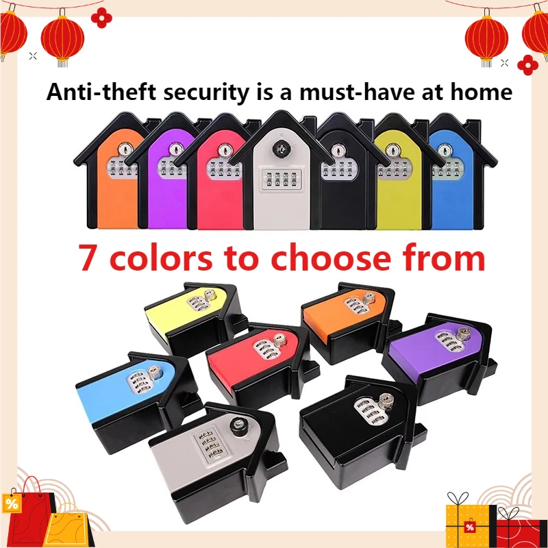 Anti Theft Wall Mounted Full Aluminum Alloy Key Storage Box Password And Key Dual Opening For Home Bnb Outdoor Emergency