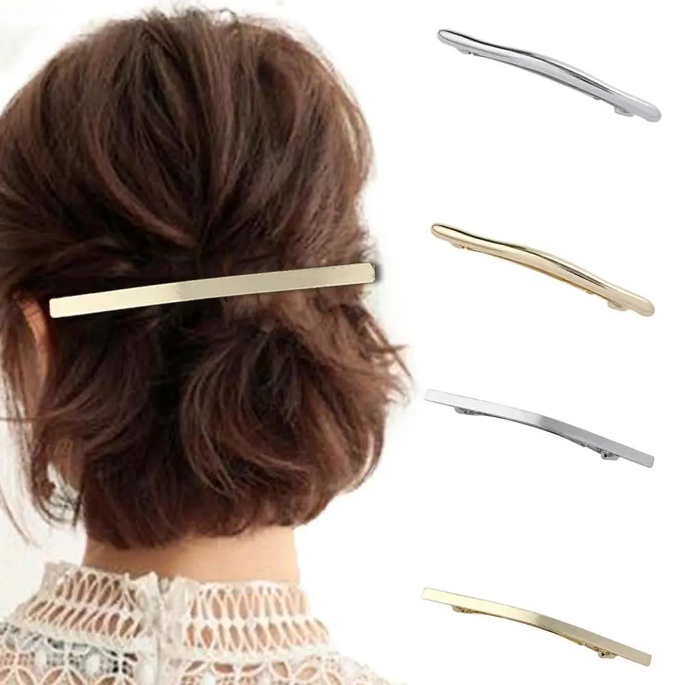 Creative Hair Wear Metal Horizontal Clip Side Clip Simple Hair Clip Women Hair Accessories Irregular Korean Style Hair Wear