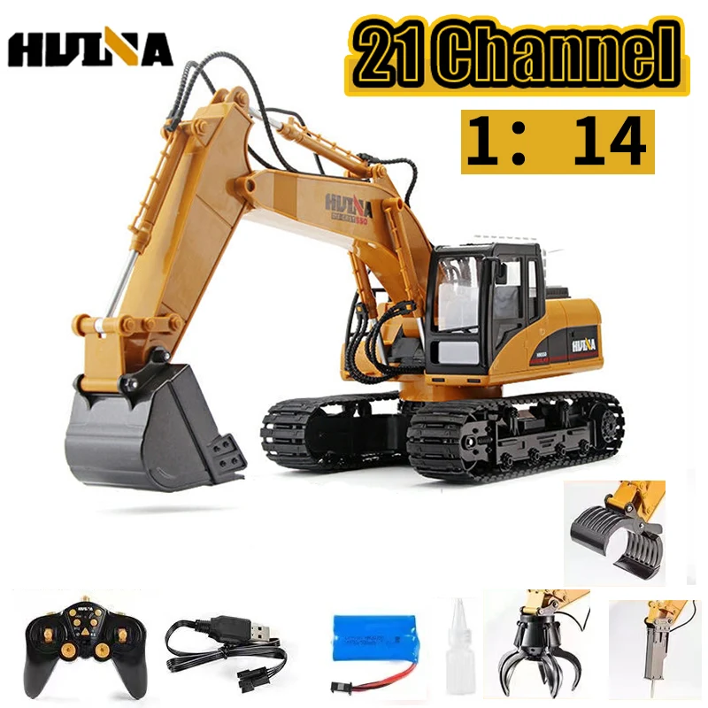 Huina 650 1:14 Alloy 21 Channel Remote Control Excavator Metal Version 2.4G Wireless Large Construction Vehicle Excavator Toys