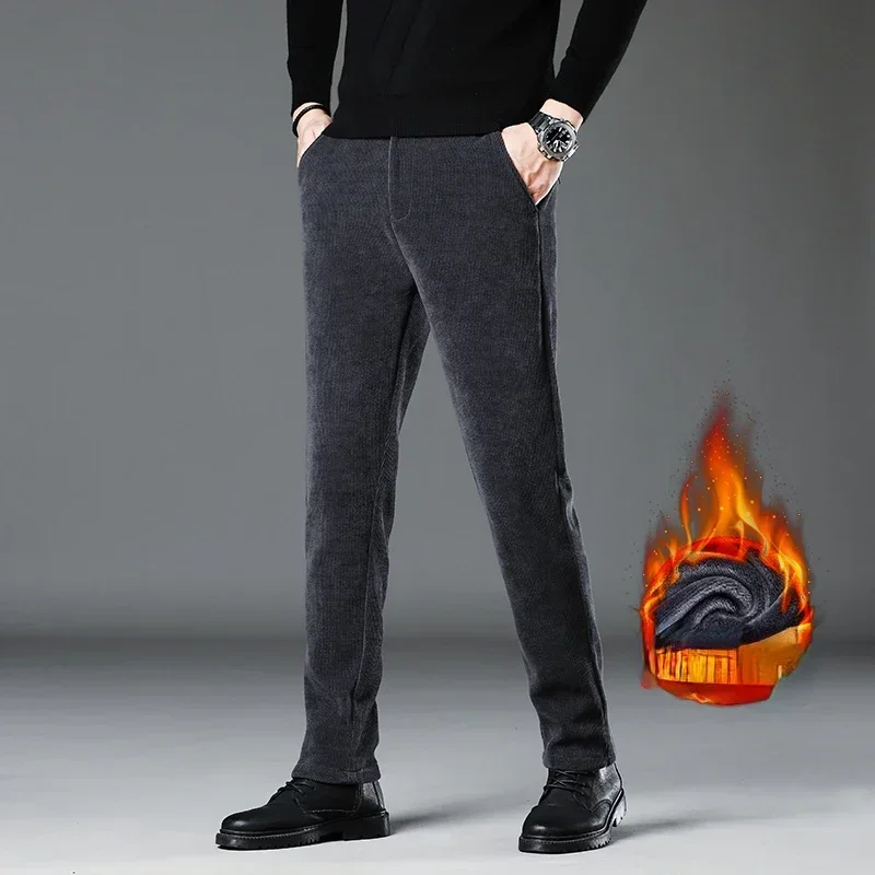 Inverno New Fashion High-end Boao Fleece Slim All Match pantaloni Casual a gamba dritta piccola