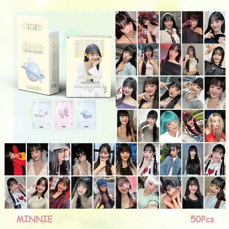 50Pcs/Set KPOP (G)I-DLE Member Personal Selfie Laser Photocards Shuhua YUQI MINNIE Miyeon Soyeon Fashion Lomo Cards Fans Gifts