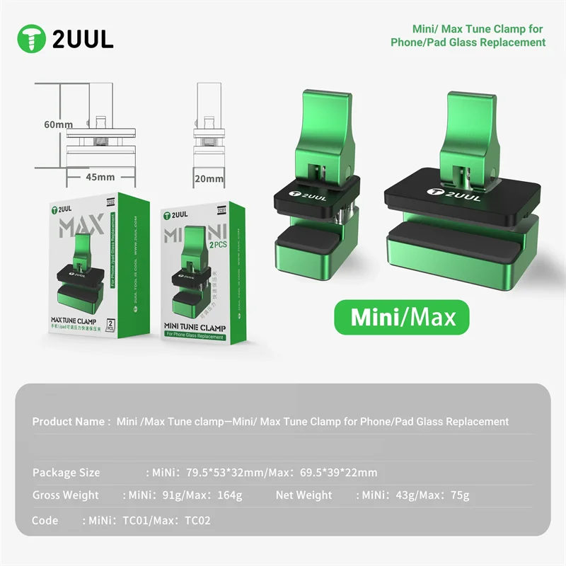 2UUL TC01 TC02 Tune Clamp 360 Degree Rotation One Step Quick Pressing Locking High Efficient Phone Pad Pressure Clamping Tool