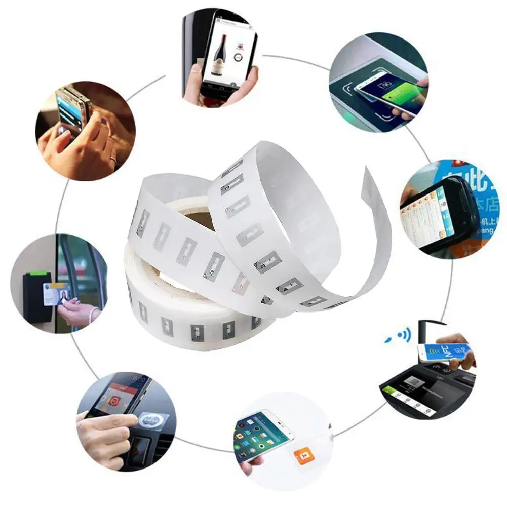 10-100 PCS NFC Tags Sticker with NTAG213 Chip Blank NFC Stickers Adhesive Labels RFID Tags Rewritable 144 Bytes Memory