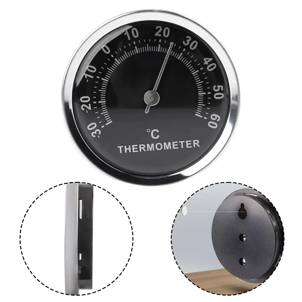 Aluminum Alloy Thermometer Indoor Electronic Thermometer Indoor Temperature Measurement 57mm Size Clear Dial Scale