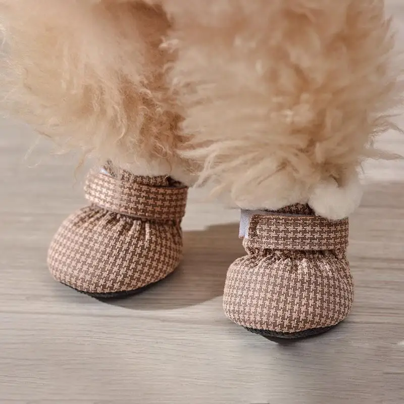 

Winter Soft Bottom Pet Shoes for Dogs Slip Resistant Cotton Shoes for Small Dogs Outdoor Anti Slip Shoes Easy to Wear