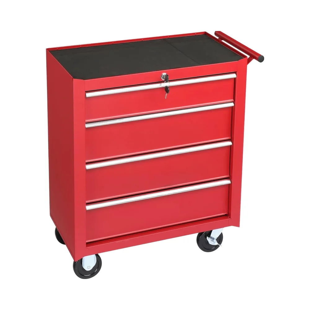 #￥forJINFEN Home 4-Drawer Lockable Metal RollingTool Chest Wheels Brakes 300kgCapacity3-Year WarrantyCustomizableDimensions Tool