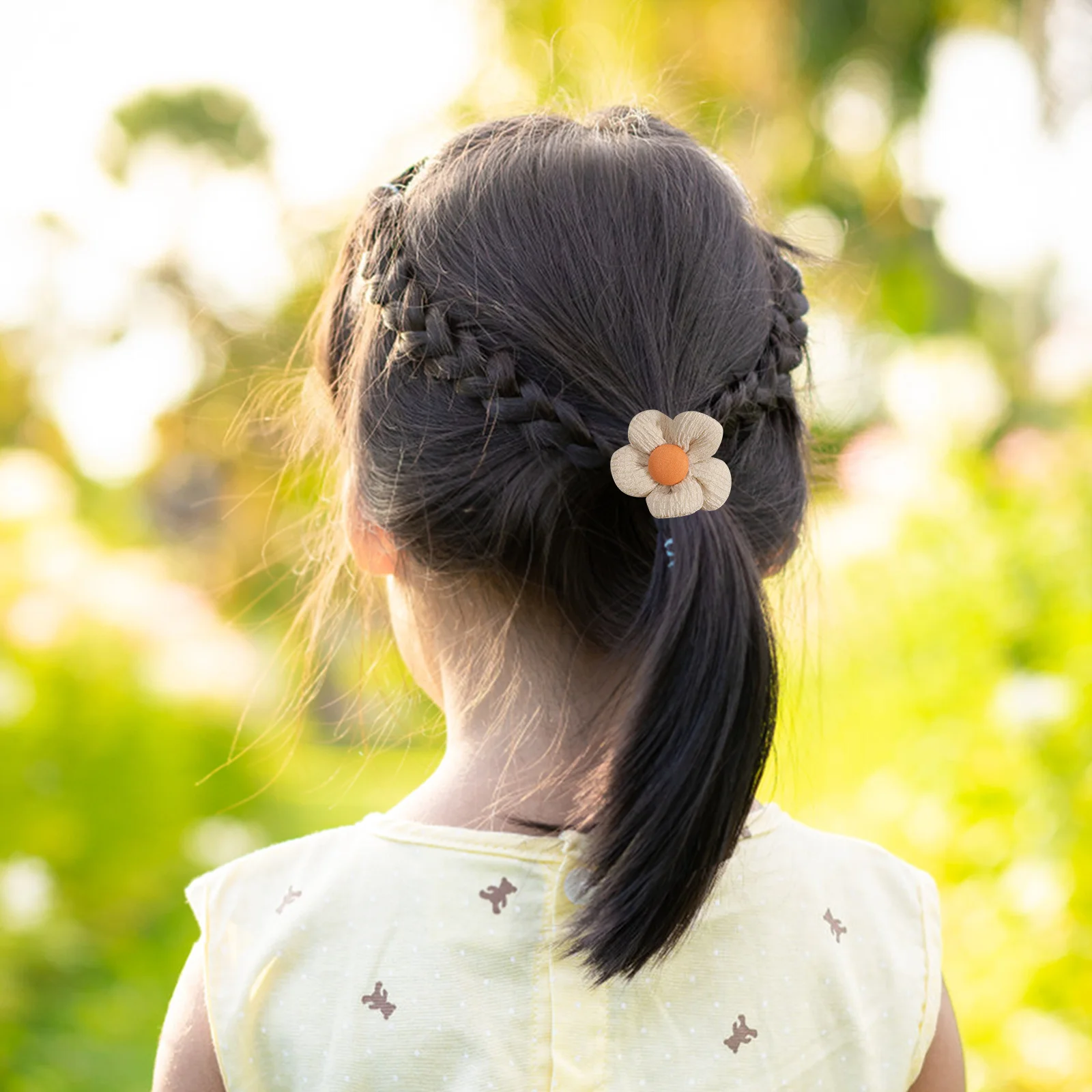 

6Pcs Flower Hair Ties for Soft Stretchy Elastic Ponytail Holders Cute Floral Hair Accessories Scrunchies