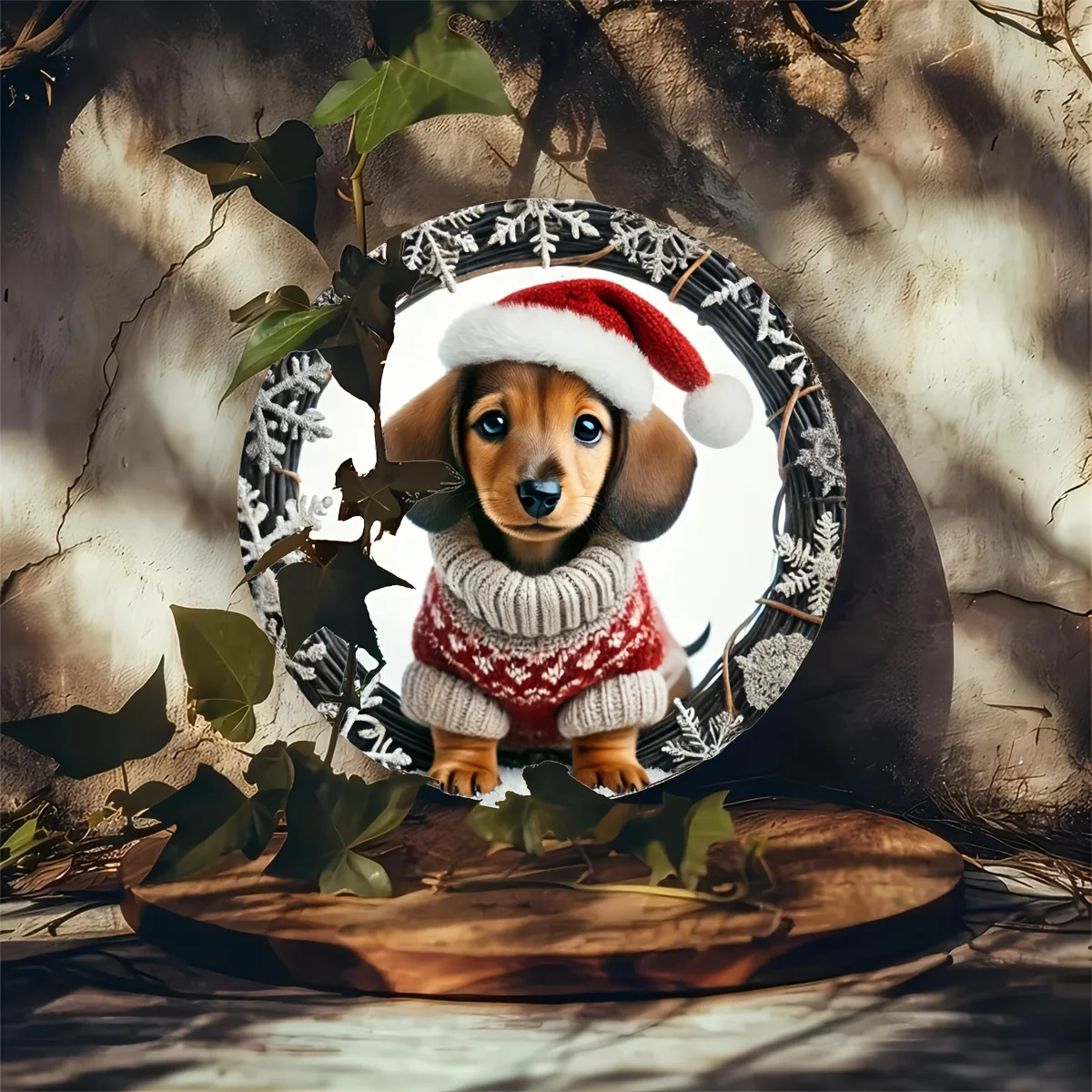 لافتة ألماني معدنية احتفالية مقاس 8 × 8 بوصة مع تصميم إكليل - ديكور منزلي، لوازم فنية، مادة حديدية