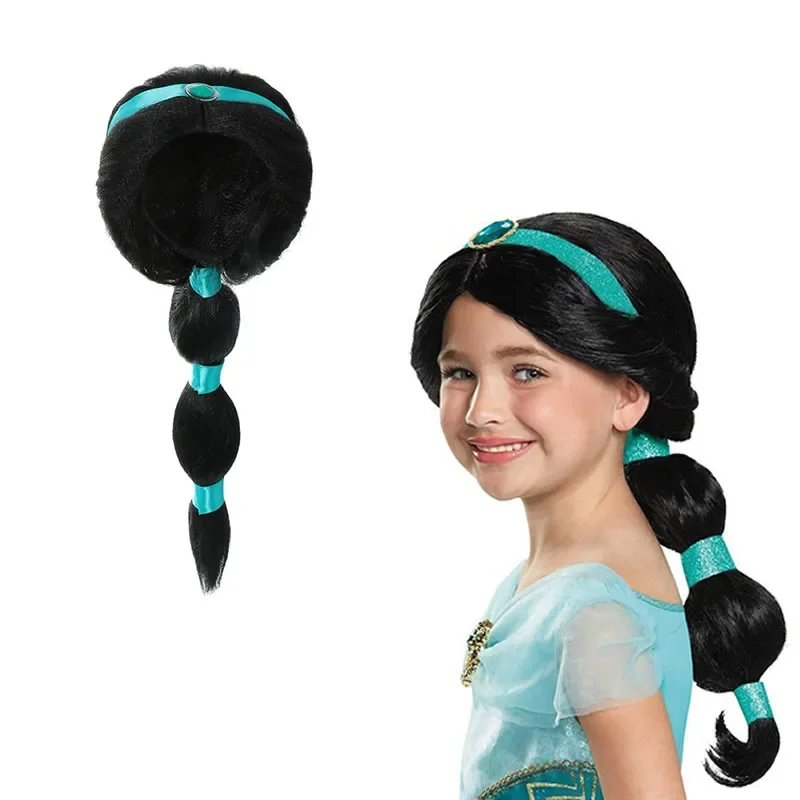 New Baby Girls Elsa Wig Dress Up Braid Mermaid Fancy Anna Makeup Headwear Kids Halloween Party Cosplay Princess Hair Decoration