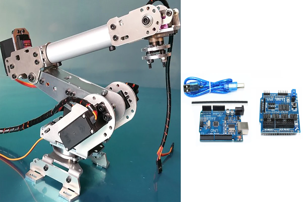 Abb brazo de Robot multidof, pinza de garra manipuladora Industrial con MG996R para Arduino, Kit de bricolaje a proyecto de brazo robótico de 6 ejes