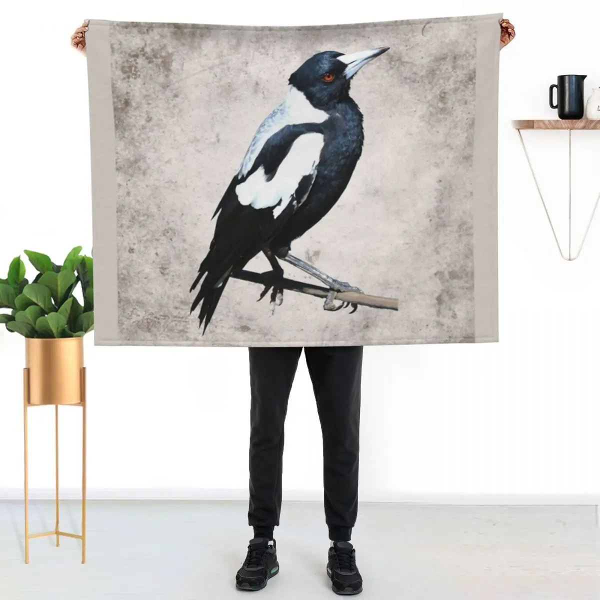 Australian Magpie Throw Blanket sofa bed Flannels Bed Fashionable Luxury Furrys Blankets