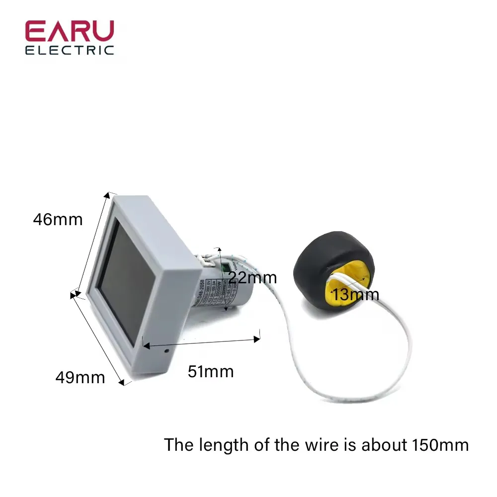 D48-2058 AC 50-300V 250-450V Voltage Current Energy Power Meter Lcd Digital Display Watt Volt Amp Hz Power Factor Monitor