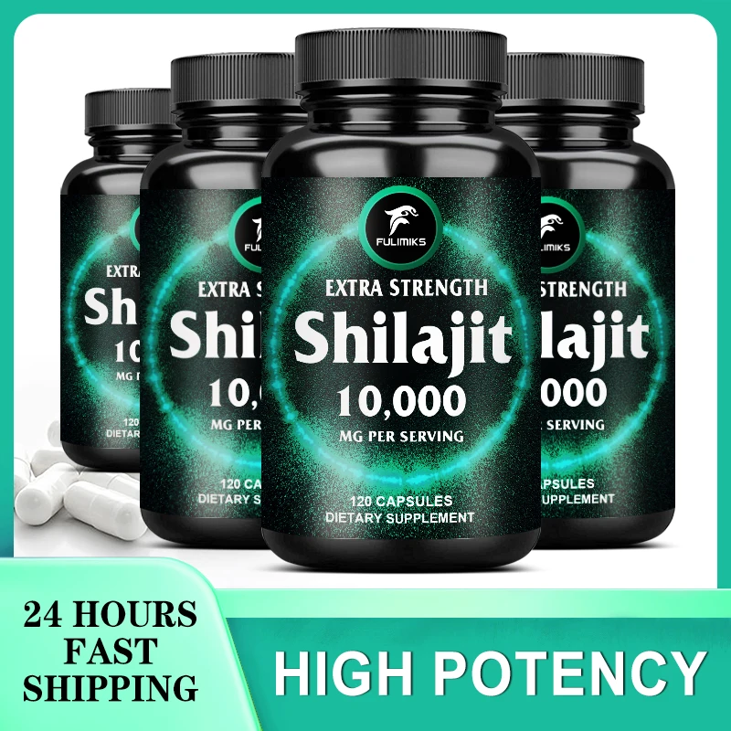 Organic Shilajit Capsules 10000mg Maximum Potency with Fulvic Acid & Trace Minerals for Enhanced Energy & Immune Support