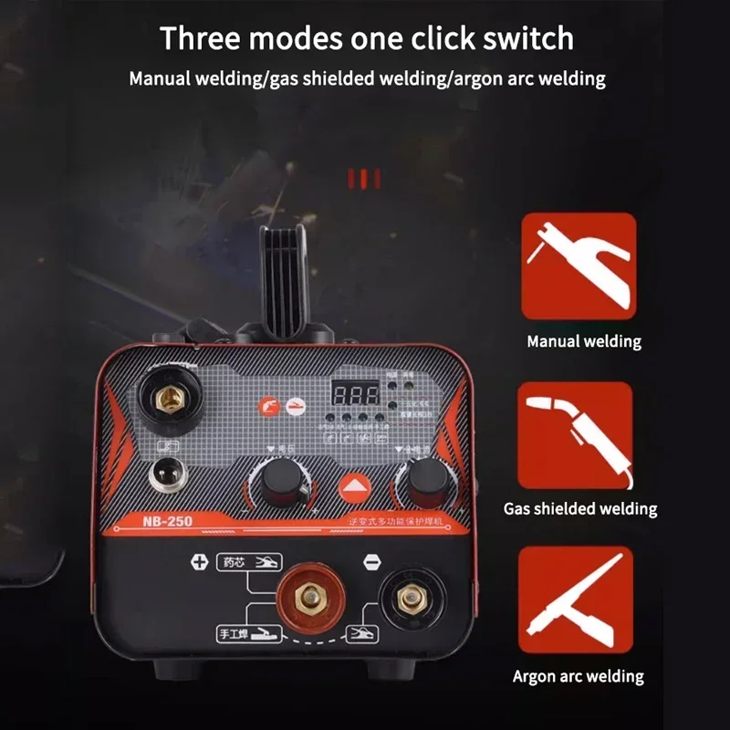 NB-250 saldatrice senza gas Display digitale 3-In-1 saldatore Airless Arc Tig Mig saldatore dispositivo di saldatura elettrica per uso domestico 220V