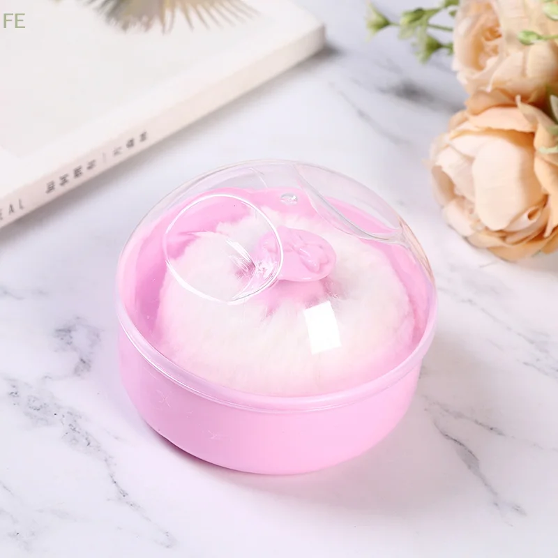 Esponja Aplicadora de Polvo Seco con Caja, Suave para Bebés, para Rostro y Cuerpo, Estuche Contenedor para Polvos Cosméticos y Talco