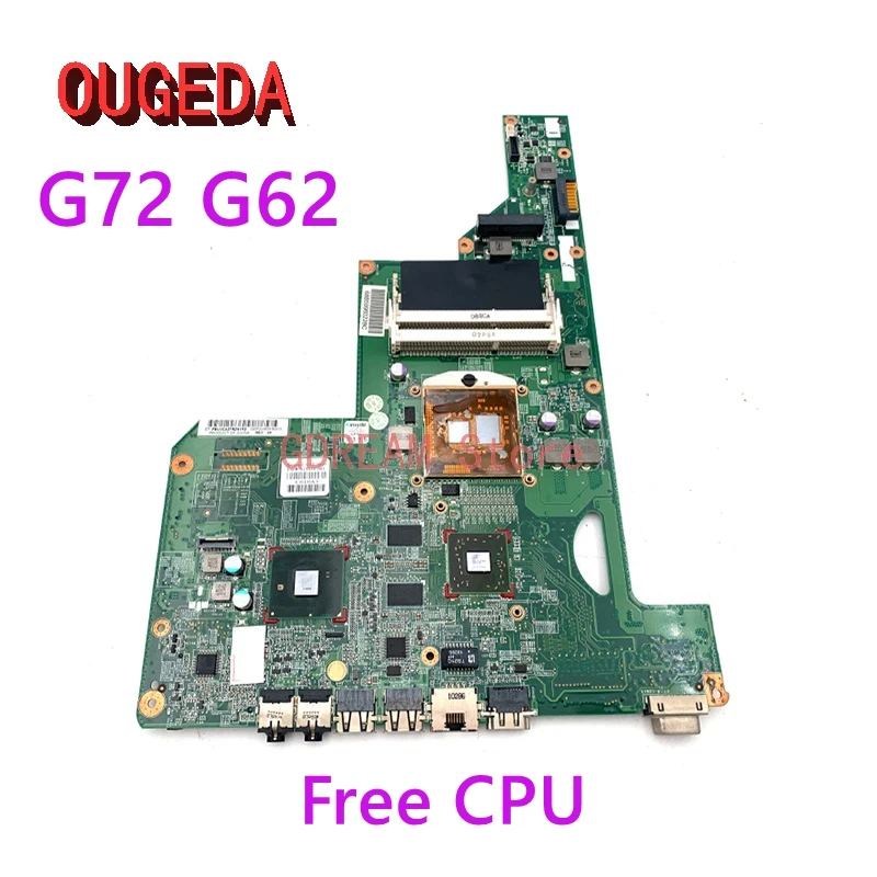 

OUGEDA 615848-001 605902-001 608340-001 For Hp Compaq G72 G62 laptop motherboard HM55 DDR3 with GPU Free CPU 17 inch full test