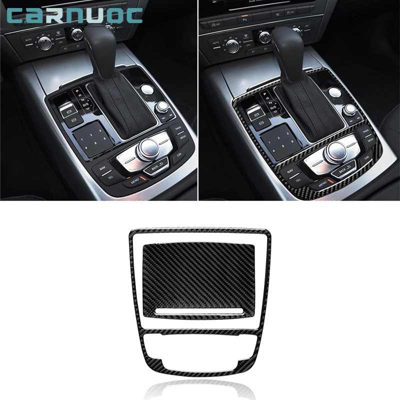 

Carbon Fiber Gear Cup Holder One Touch Start Panel Sticker Cover Trim For Audi A6 A7 2012-2018 Car Styling Interior Accessories