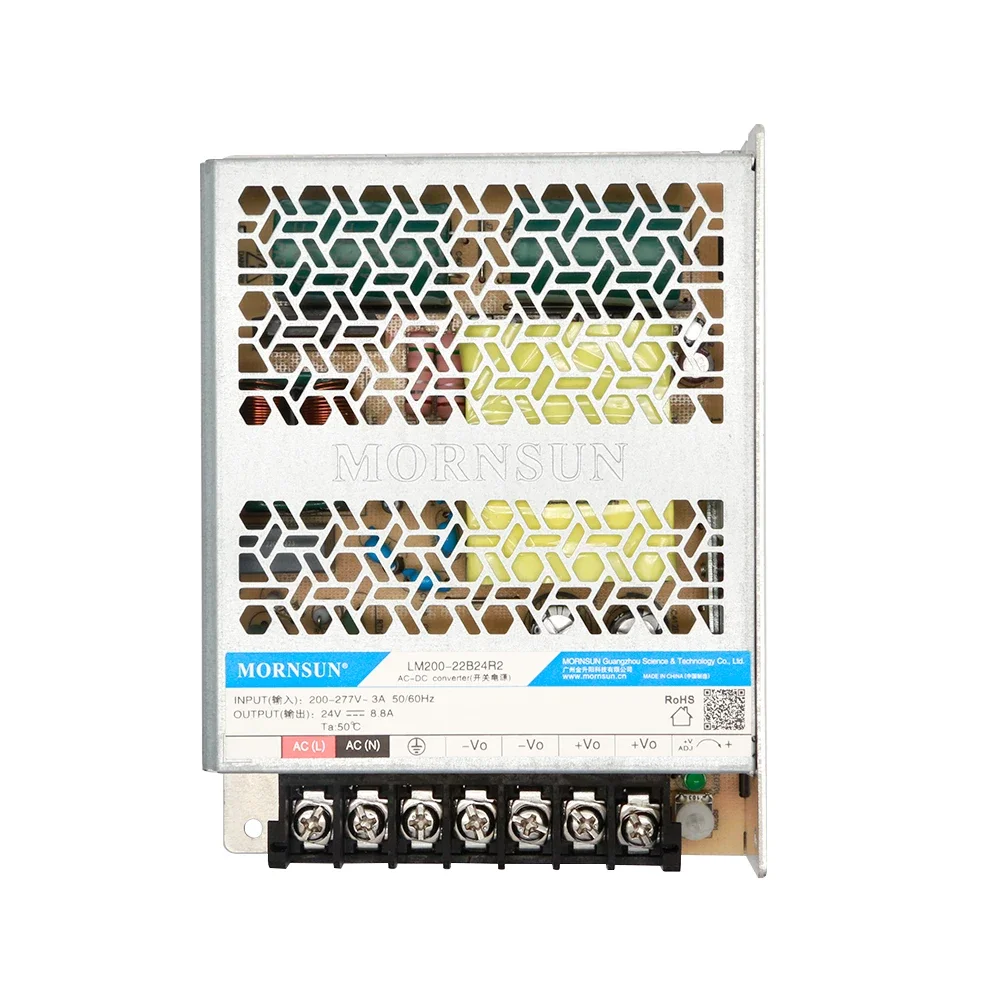 Mornsun Industrial Power LM200-22B24R2 Single Output Enclosed 24V 200W AC to DC Power Supplies for Medical Industry Automation