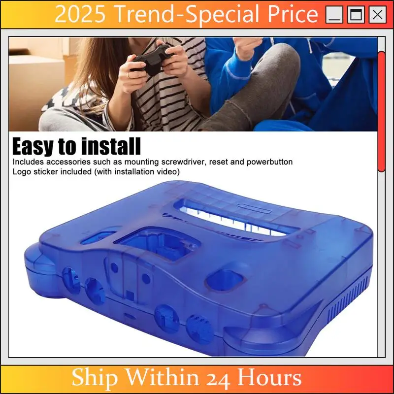 

Carrying Storage Case For Nintendo 64 N64,Translucent Retro Video Game Console Case Replacement Shell, Translucent Durable Blue