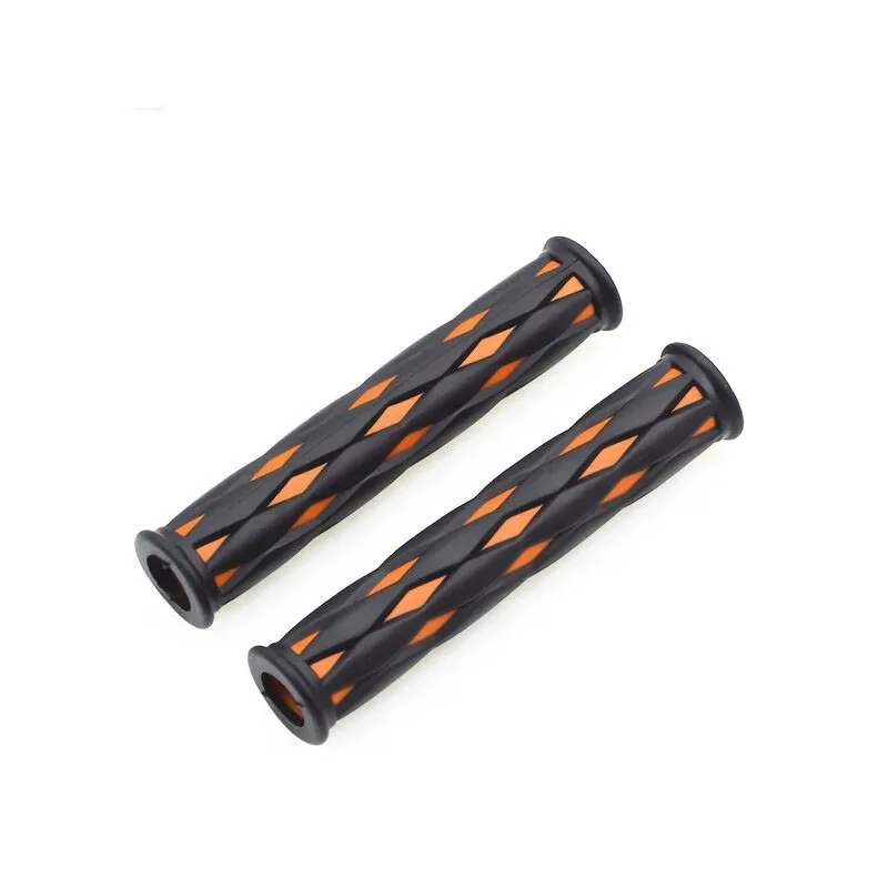 Diamond‑pattern Handbrake Cover, Motorcycle Modification Accessories, Dual‑color Handlebar Grips