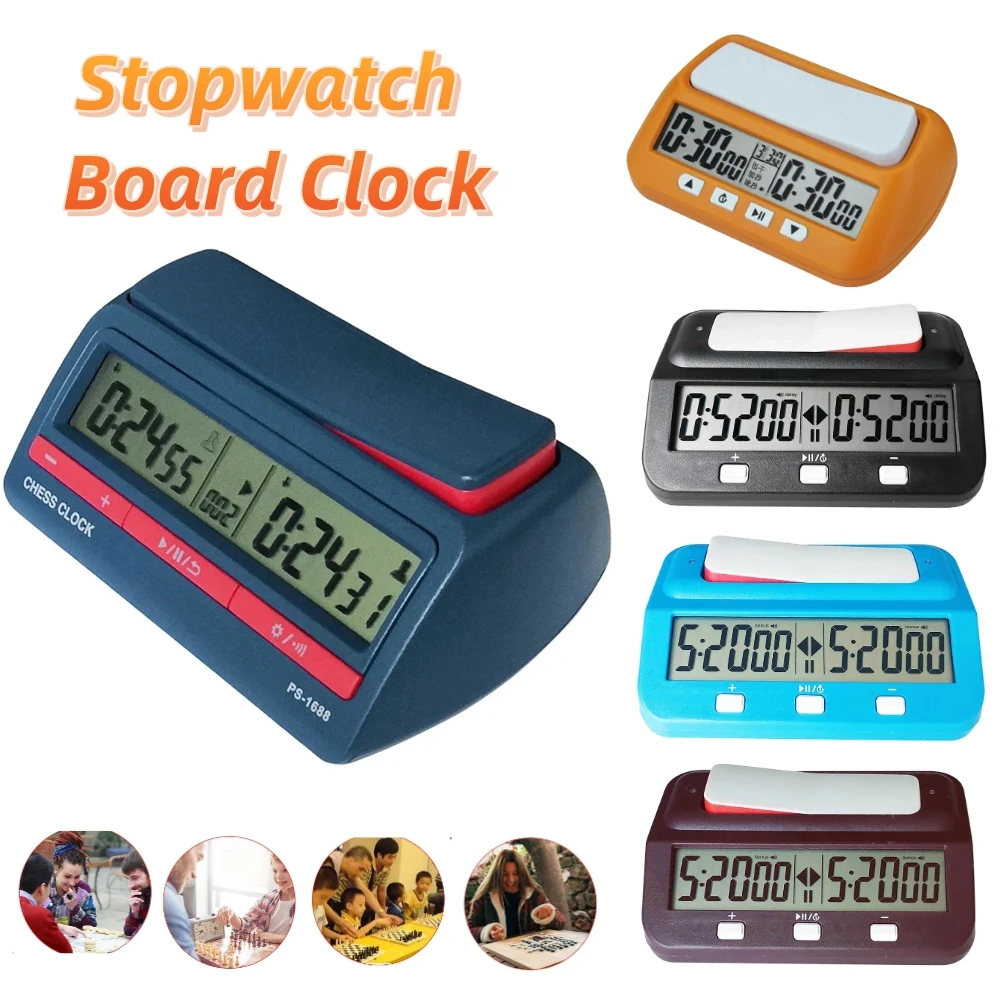 

Stopwatch Board Clock Professional Digital Chess Clock Plastic Battery Powered Multifunctional Lightweight for Training Teaching