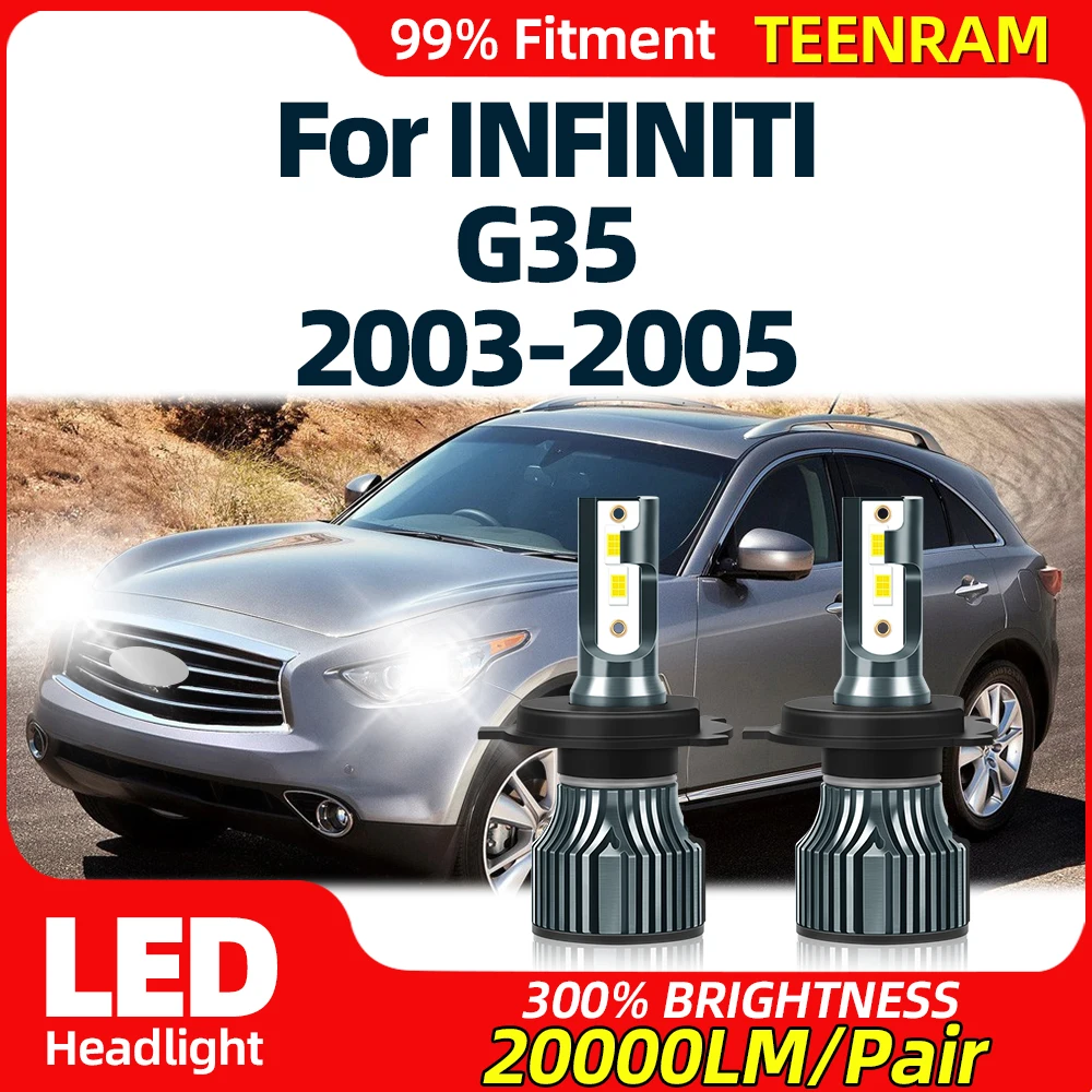 

20000LM Canbus LED Car Headlight Bulbs 6000K White Turbo Auto Lamps 12V 24V Plug And Play For INFINITI G35 2003 2004 2005