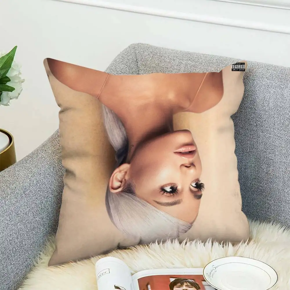 

A-Ariana G-Grande Pillow Case Album Case Sofa Decorative Home Double-sided Printing Short Plush Cute Cushion Cover