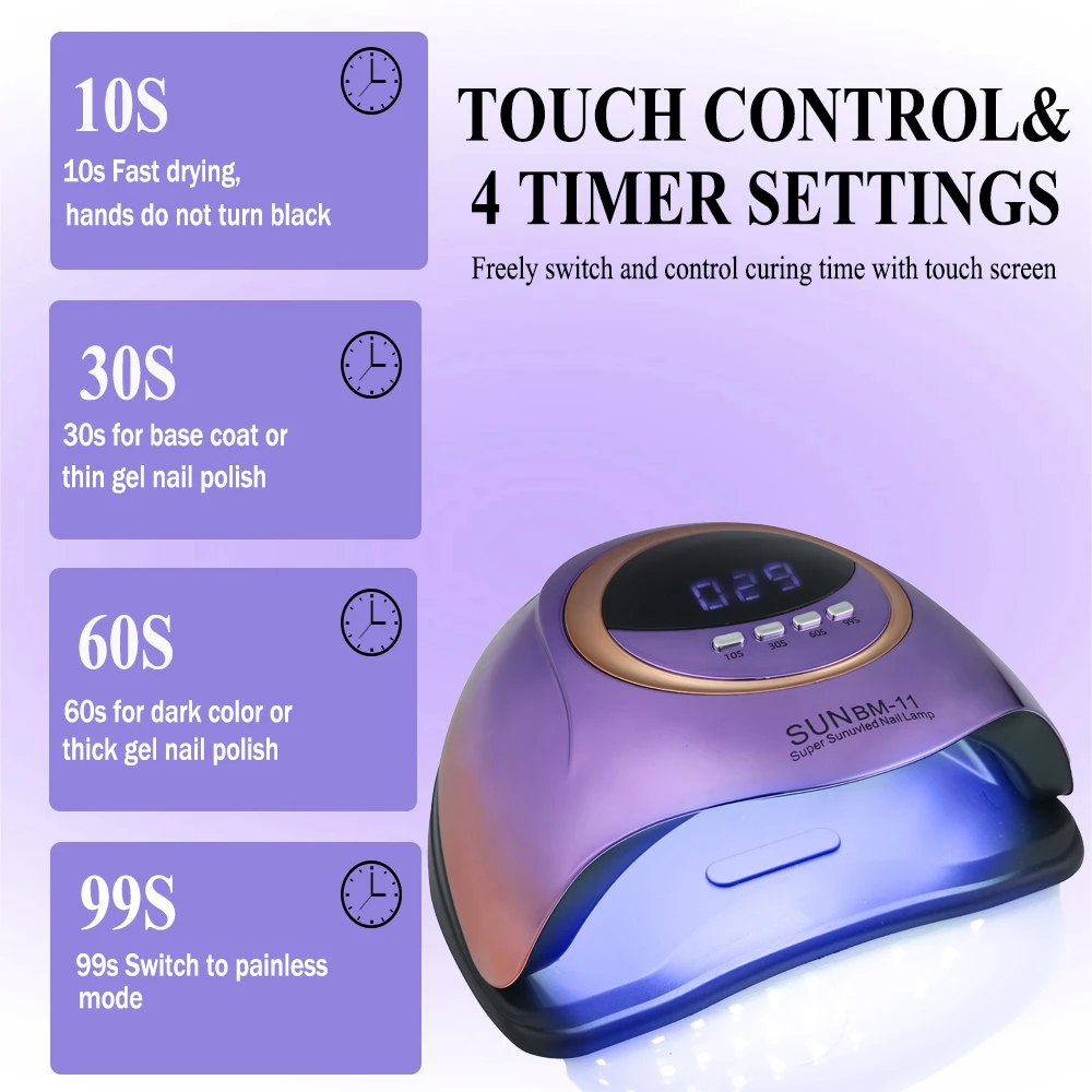 SUN BM-11 2-in-1 Nail LED/UV Nail Lamp Machine With 66 LEDs And Four Timers for Nail Polish Curing Manicure and Nail Art Salon