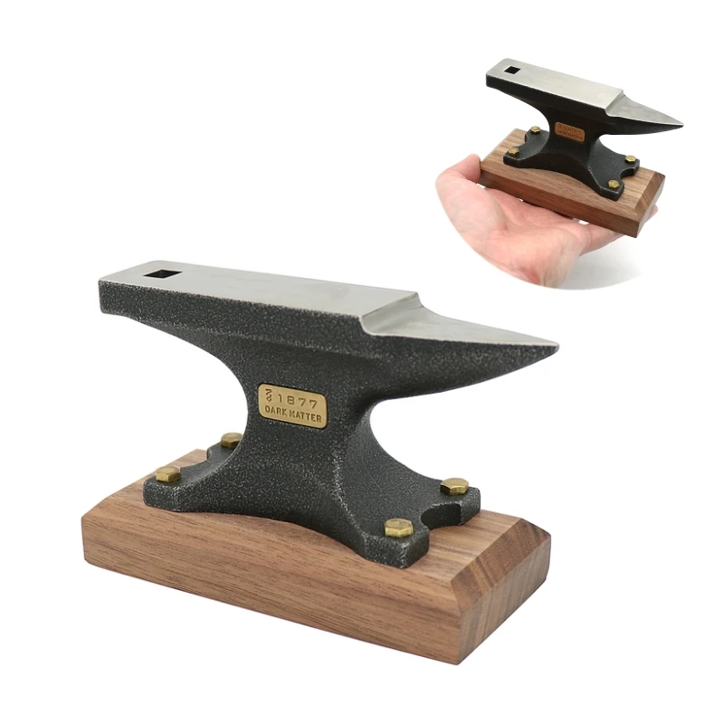 

Portable Horn Anvil Alloy Steel Forming Work Surface Bench Tool Metal Beat Pad With Walnut Base For Gold Silver Jewelry Making