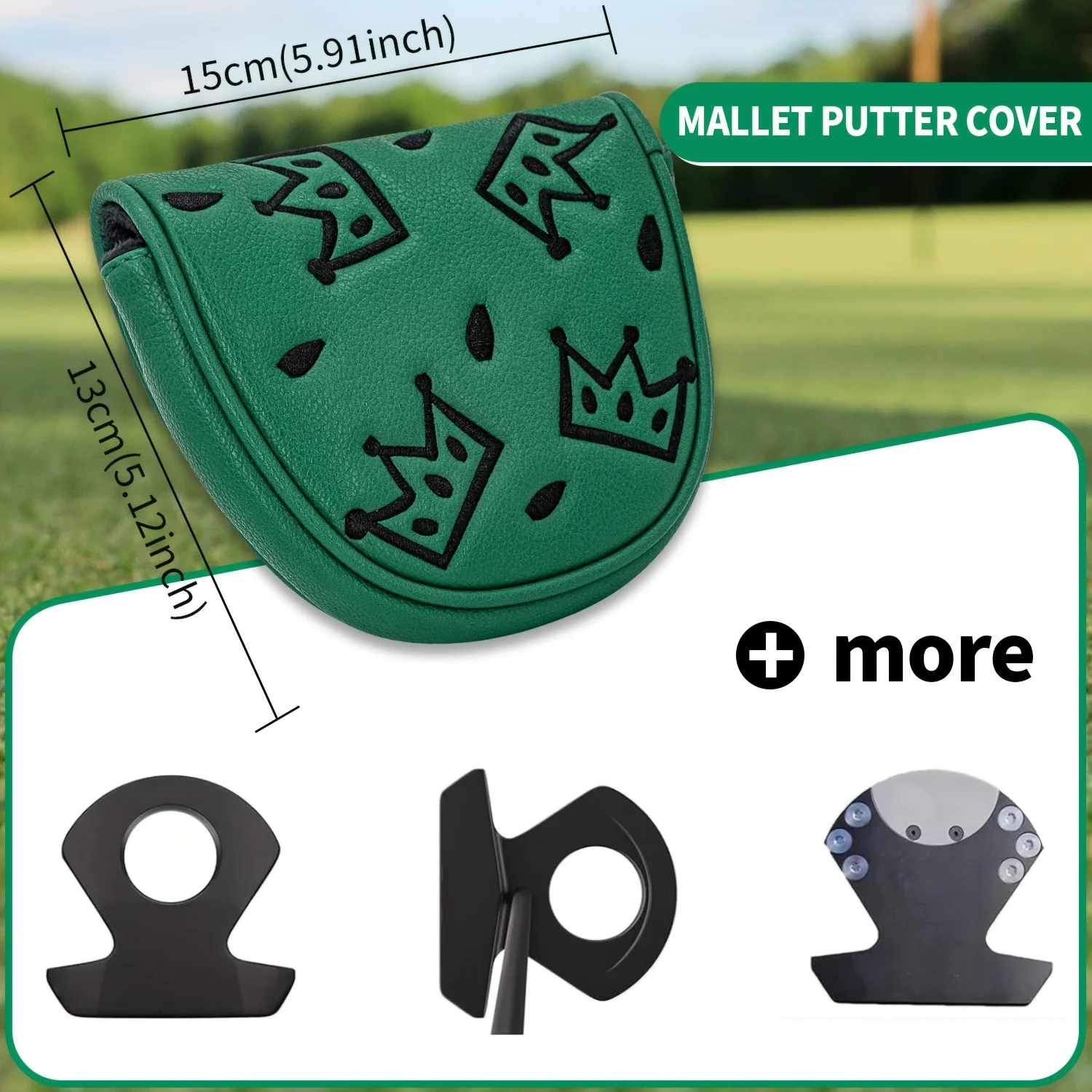 1pc Cheese Crown Style Club Head Cover, Golf Putter Club Head Cover, Half Circle Putter Head Cover, Club Head Cover - PU image 6