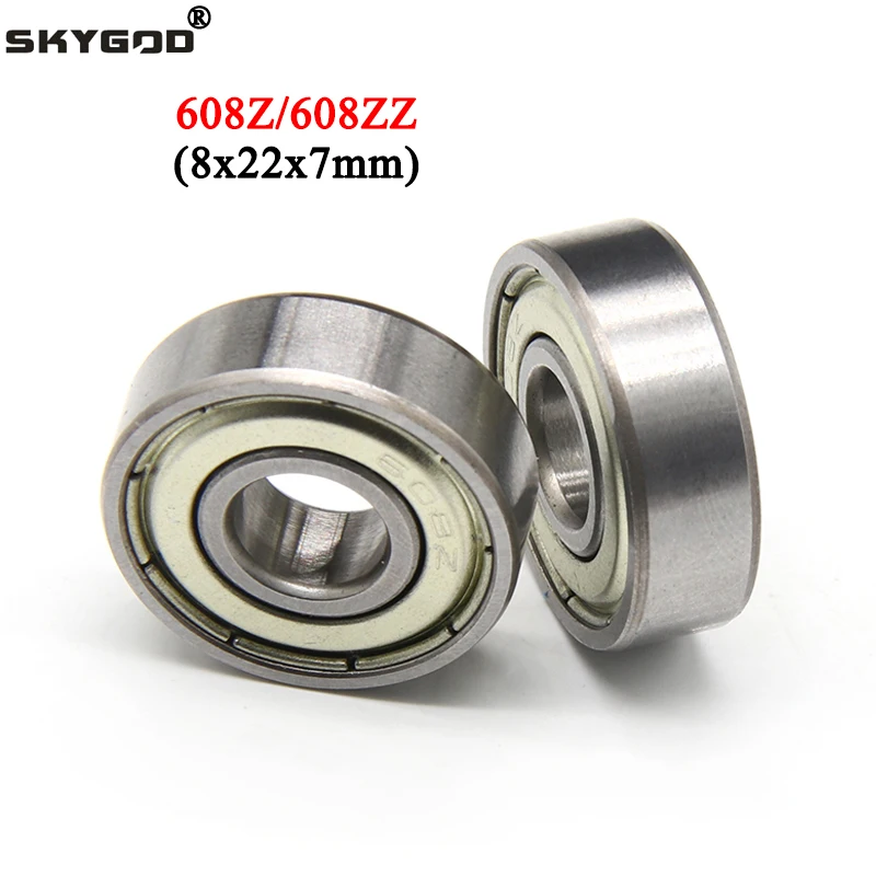 Łożyska kulkowe 608Z 608ZZ głęboki rowek 8x22x7mm ABEC-7 Mini łożysko kulkowe ze stali węglowej do deskorolki skuter części drukarki 3D
