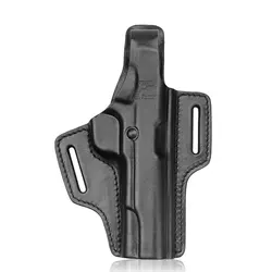 Italy High End Leather Colt 1911 2 Slot Holster Thumb Release Tactical Hunting Carrier Pouch fits 1.5 Inch Belt