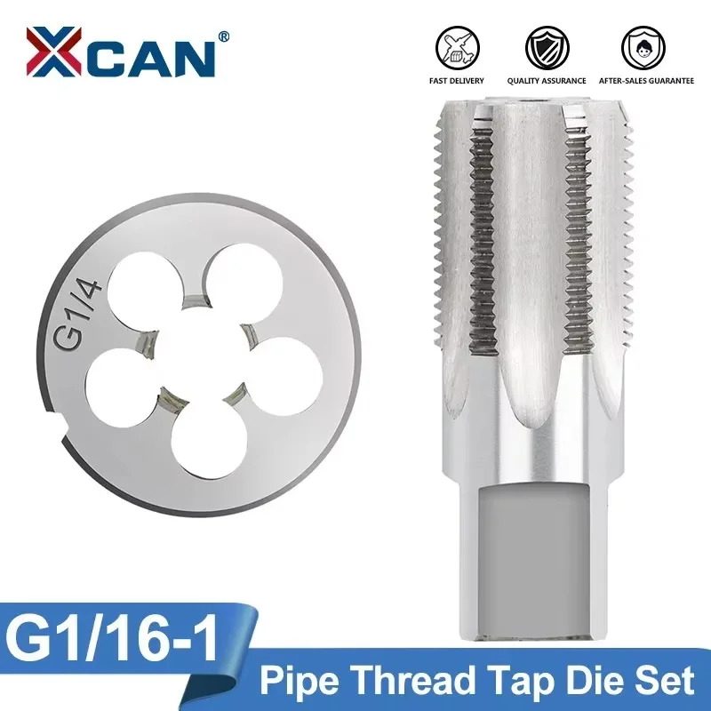 XCAN Tap Die Set ze stali stopowej NPT rury kran i matryca prawy gwint śruba ręczna narzędzia tnące G1/16 1/8 1/4 3/8 1/2 5/8 3/4 7/8 1