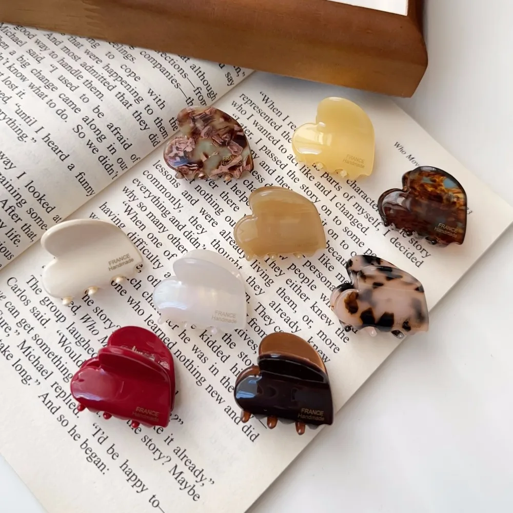 

Cute Acetic Acid Love Heart Hair Claw Side Clip Y2K Acetate Hair Clips Headwear Hair Accessories Mini Hair Claw Daily